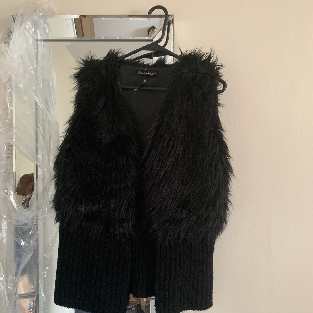 Derek Heart Fur/Sweater Vest Combo